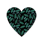 Leaves Pattern Abstract Blade Heart Magnet Front