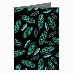 Leaves Pattern Abstract Blade Greeting Cards (pkg Of 8)