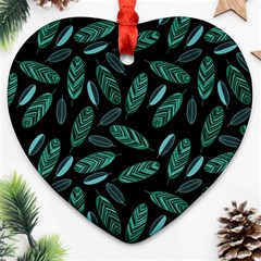 Leaves Pattern Abstract Blade Heart Ornament (two Sides)