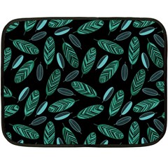 Leaves Pattern Abstract Blade Two Sides Fleece Blanket (mini) by Salmanaz77