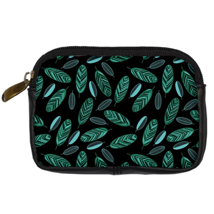 Leaves Pattern Abstract Blade Digital Camera Leather Case