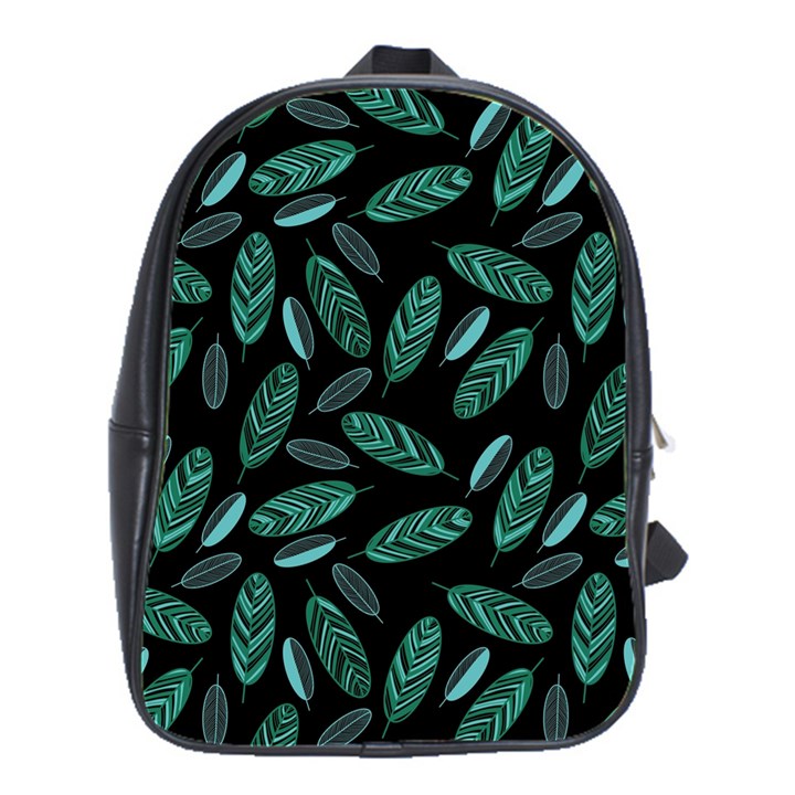 Leaves Pattern Abstract Blade School Bag (Large)