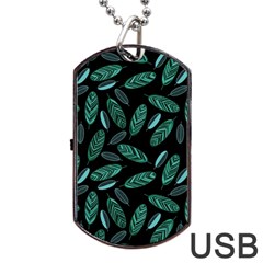 Leaves Pattern Abstract Blade Dog Tag Usb Flash (one Side) by Salmanaz77