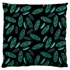 Leaves Pattern Abstract Blade Large Cushion Case (one Side) by Salmanaz77