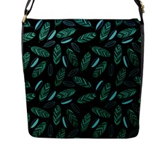 Leaves Pattern Abstract Blade Flap Closure Messenger Bag (l) by Salmanaz77