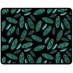 Leaves Pattern Abstract Blade Two Sides Fleece Blanket (medium) by Salmanaz77