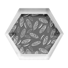 Leaves Pattern Abstract Blade Hexagon Wood Jewelry Box by Salmanaz77