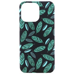 Leaves Pattern Abstract Blade Iphone 15 Pro Max Black Uv Print Pc Hardshell Case by Salmanaz77