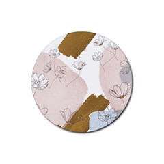 Flower Branch Corolla Wreath Rubber Coaster (round) by Salmanaz77