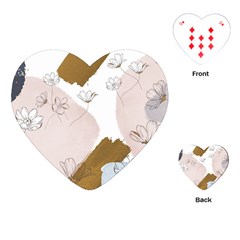 Flower Branch Corolla Wreath Playing Cards Single Design (heart)