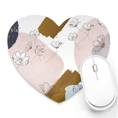 Flower Branch Corolla Wreath Heart Mousepad by Salmanaz77