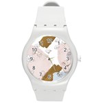 Flower Branch Corolla Wreath Round Plastic Sport Watch (M) Front