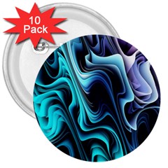 Nature Water Wave Architecture 3  Buttons (10 Pack) 