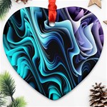 Nature Water Wave Architecture Heart Ornament (Two Sides) Front