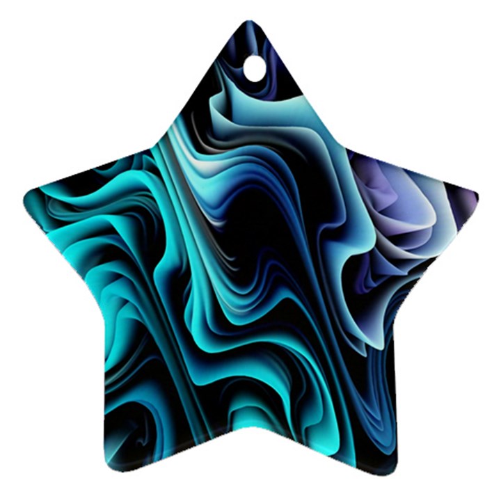 Nature Water Wave Architecture Star Ornament (Two Sides)