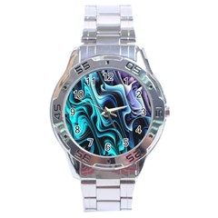 Nature Water Wave Architecture Stainless Steel Analogue Watch by Salmanaz77