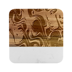 Nature Water Wave Architecture Marble Wood Coaster (square) by Salmanaz77