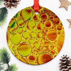 Oil Drop Water Oil Abstract Oily Round Ornament (two Sides)