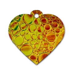 Oil Drop Water Oil Abstract Oily Dog Tag Heart (one Side) by Salmanaz77