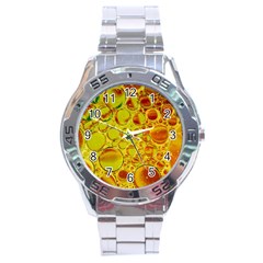 Oil Drop Water Oil Abstract Oily Stainless Steel Analogue Watch by Salmanaz77