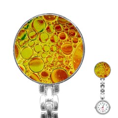 Oil Drop Water Oil Abstract Oily Stainless Steel Nurses Watch by Salmanaz77