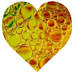 Oil Drop Water Oil Abstract Oily Wooden Puzzle Heart by Salmanaz77