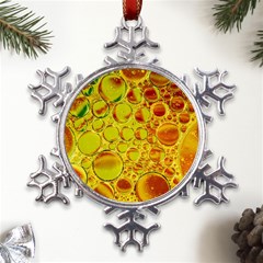 Oil Drop Water Oil Abstract Oily Metal Large Snowflake Ornament by Salmanaz77