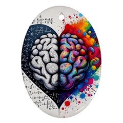 Brain Heart Math Ornament (oval)