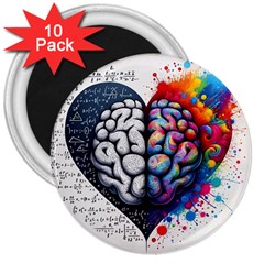 Brain Heart Math 3  Magnets (10 Pack) 