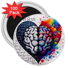 Brain Heart Math 3  Magnets (100 Pack)