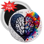 Brain Heart Math 3  Magnets (100 pack) Front