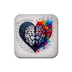 Brain Heart Math Rubber Coaster (square)