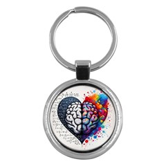 Brain Heart Math Key Chain (round)