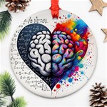 Brain Heart Math Round Ornament (Two Sides) Front