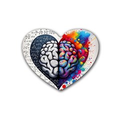 Brain Heart Math Rubber Coaster (heart)