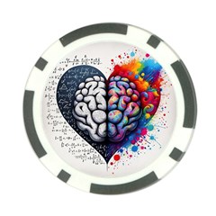 Brain Heart Math Poker Chip Card Guard