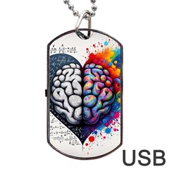 Brain Heart Math Dog Tag Usb Flash (two Sides)