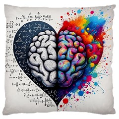 Brain Heart Math Large Cushion Case (two Sides) by Salmanaz77