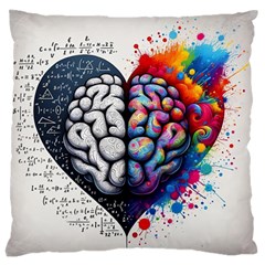 Brain Heart Math Large Premium Plush Fleece Cushion Case (two Sides)