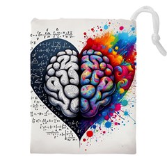 Brain Heart Math Drawstring Pouch (5xl) by Salmanaz77