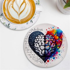 Brain Heart Math Uv Print Round Tile Coaster