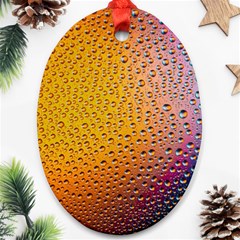 Rain Water Raindrops Droplets Ornament (oval)