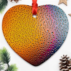 Rain Water Raindrops Droplets Ornament (heart)