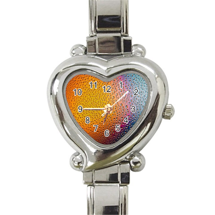 Rain Water Raindrops Droplets Heart Italian Charm Watch