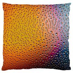 Rain Water Raindrops Droplets Large Cushion Case (one Side) by Salmanaz77