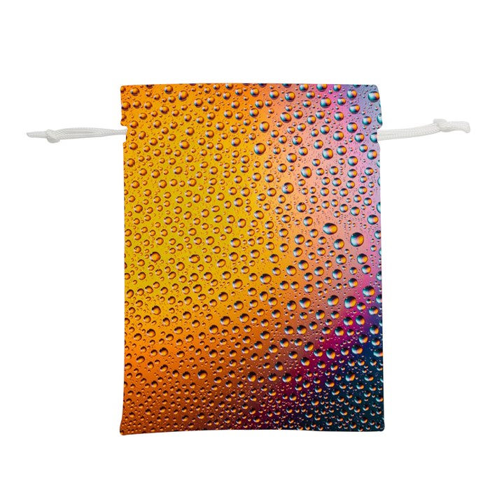 Rain Water Raindrops Droplets Lightweight Drawstring Pouch (L)