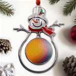 Rain Water Raindrops Droplets Metal Snowman Ornament Front