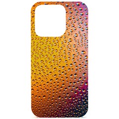 Rain Water Raindrops Droplets Iphone 15 Pro Black Uv Print Pc Hardshell Case by Salmanaz77