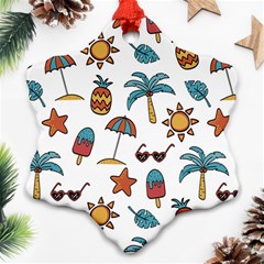 Summer Pineapple Fruit Tropical Snowflake Ornament (two Sides)