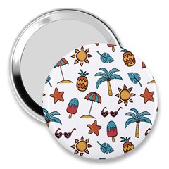 Summer Pineapple Fruit Tropical 3  Handbag Mirrors by Grandong